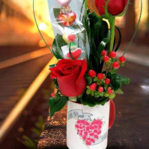 detalles de rosas en taza, regalos de amor económicos y detalles para el día de la Mujer