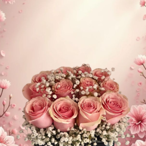 regalo día de la mujer con rosas rosadas, box floral elegante para mujer, arreglos florales en tonos pastel y detalles románticos de rosas