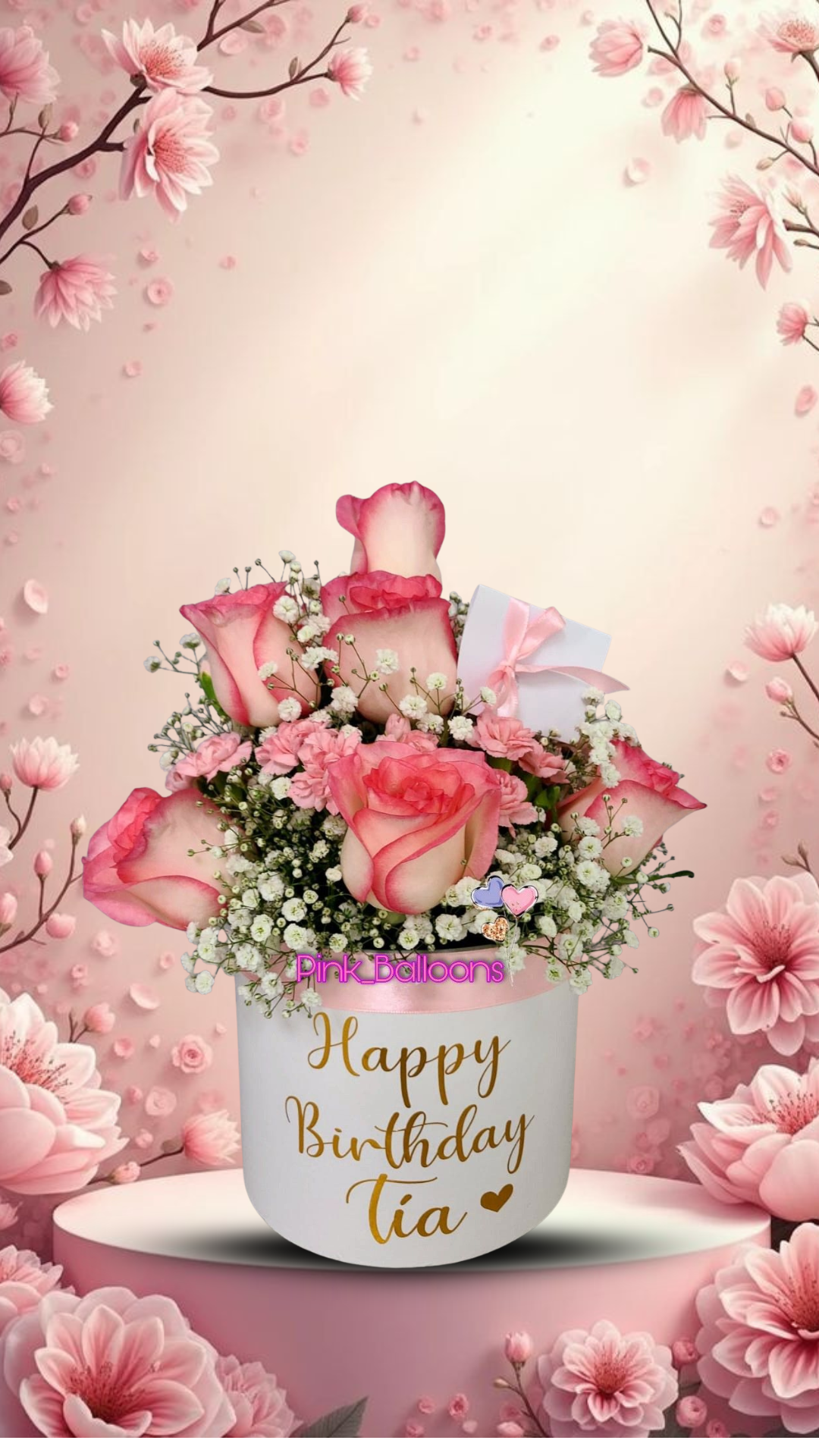 regalo día de la madre con rosas rosadas, box floral para tía en su día, arreglos florales románticos para mujer y detalles de flores en tonos pastel
